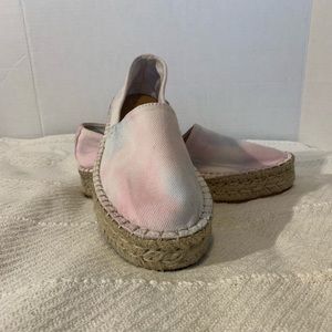 Splendid Laney tie dye Espadrille platform shoes
